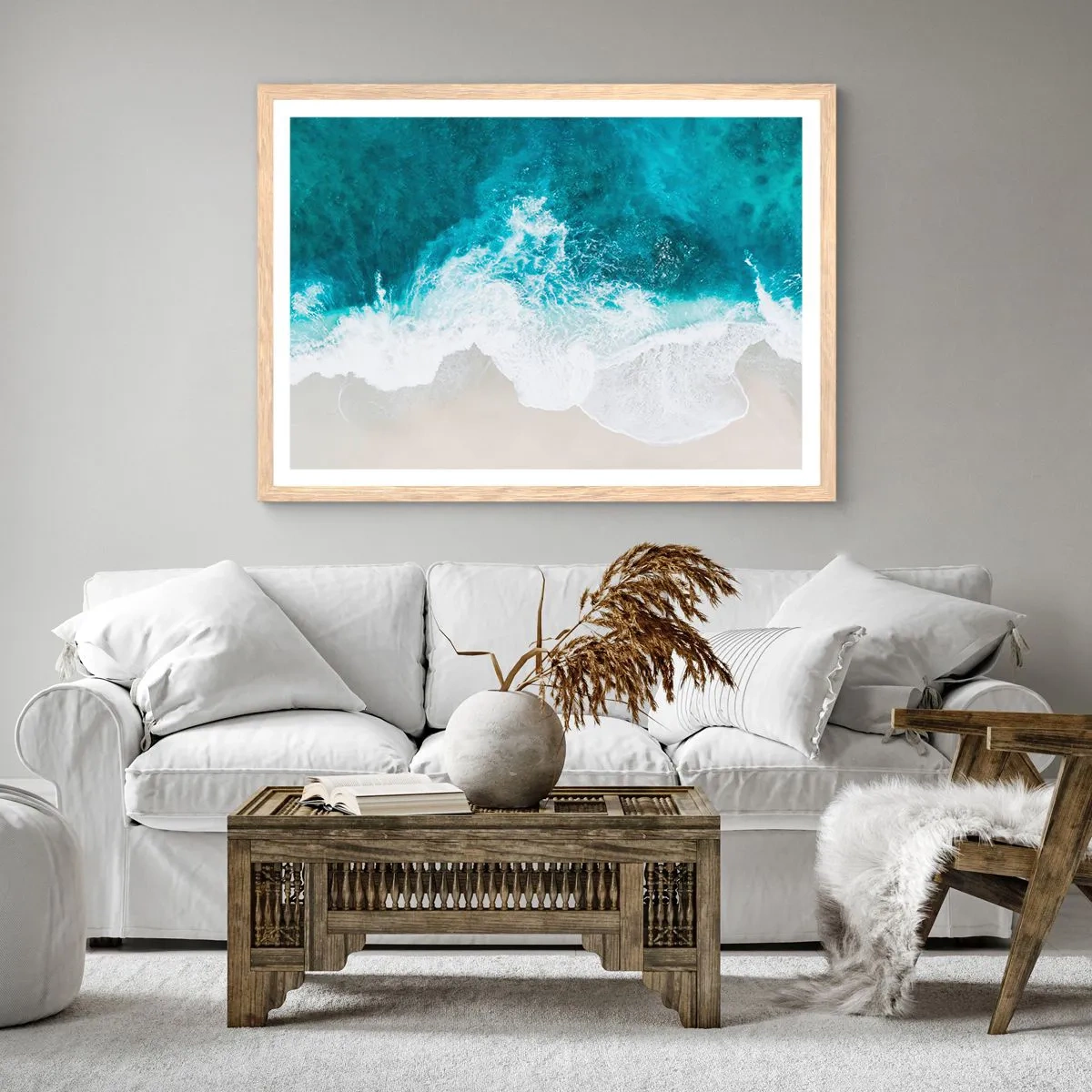 Poster in einem Rahmen aus heller Eiche - Natürliche Liebkosung - 70x50 cm