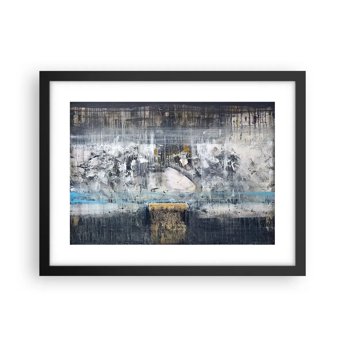 Poster in einem schwarzem Rahmen - Wie auf Eis, wie nach Dezember - 40x30 cm