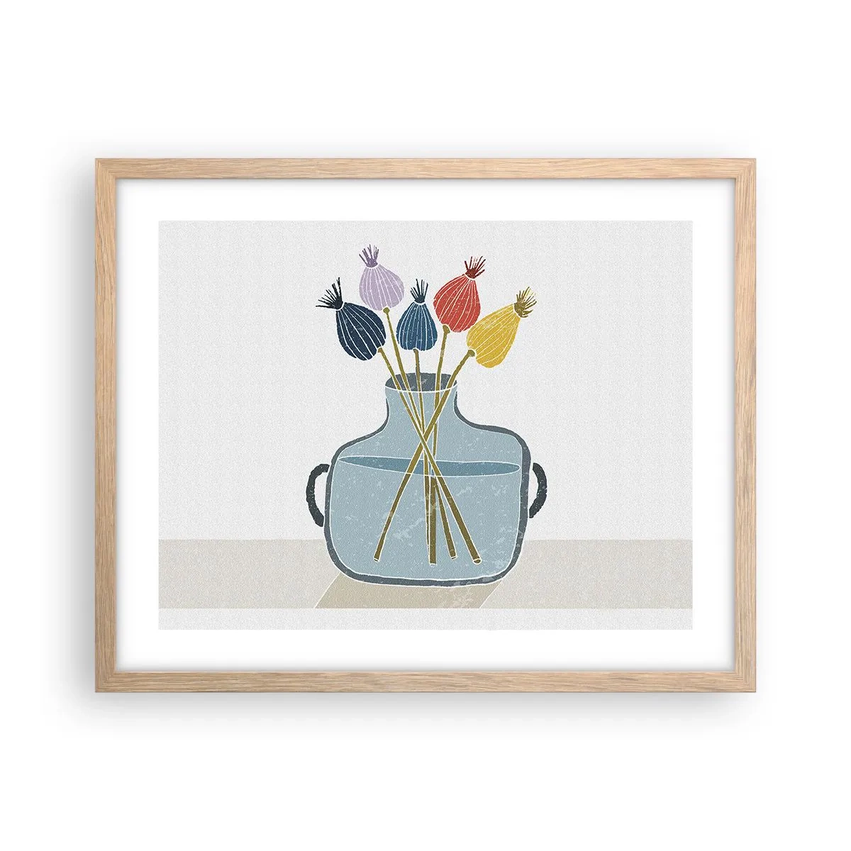 Poster in einem Rahmen aus heller Eiche - Es ist mucksmäuschenstill - 50x40 cm