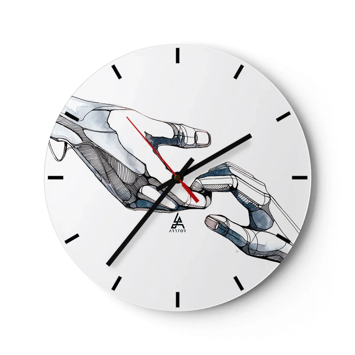Wanduhr - Glasuhr - Eine gute Geste - 40x40 cm