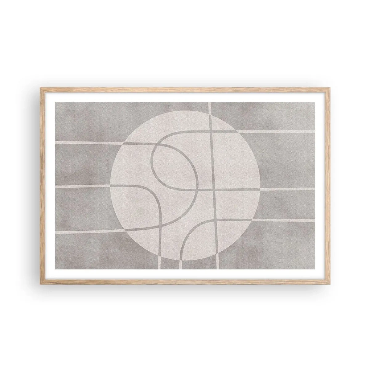 Poster in einem Rahmen aus heller Eiche - Kreisförmig und geradeaus - 91x61 cm