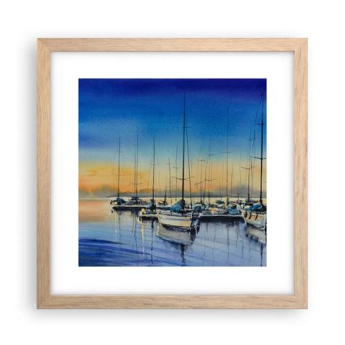 Poster in einem Rahmen aus heller Eiche - Ende eines guten Tages - 30x30 cm