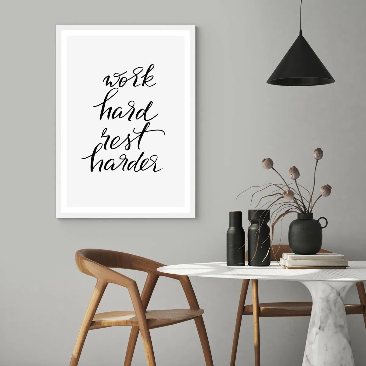 Poster in einem weißen Rahmen - Lebensbalance - 30x40 cm