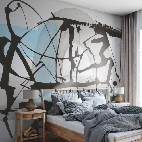 Fototapete Standard Eco - Trotzdem blau - Abstraktion, Stück, Chaos - 250x175 cm