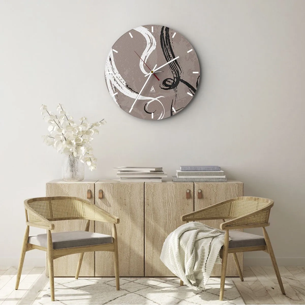 Wanduhr - Glasuhr - Komposition – die Suche nach Fülle - 40x40 cm