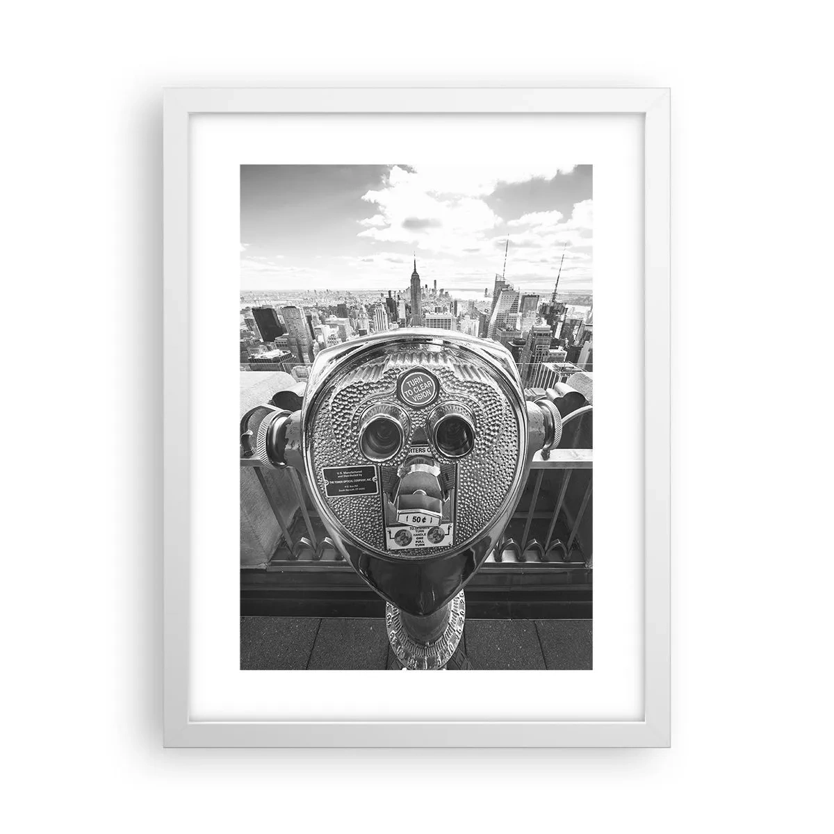 Poster in einem weißen Rahmen - Stadt über den Städten - 30x40 cm