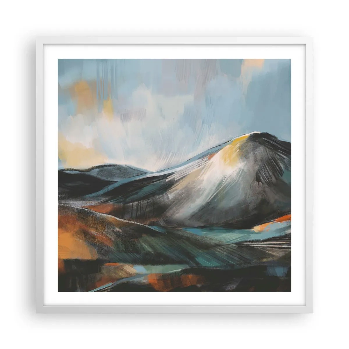 Poster in einem weißen Rahmen - Roh und schön - 60x60 cm