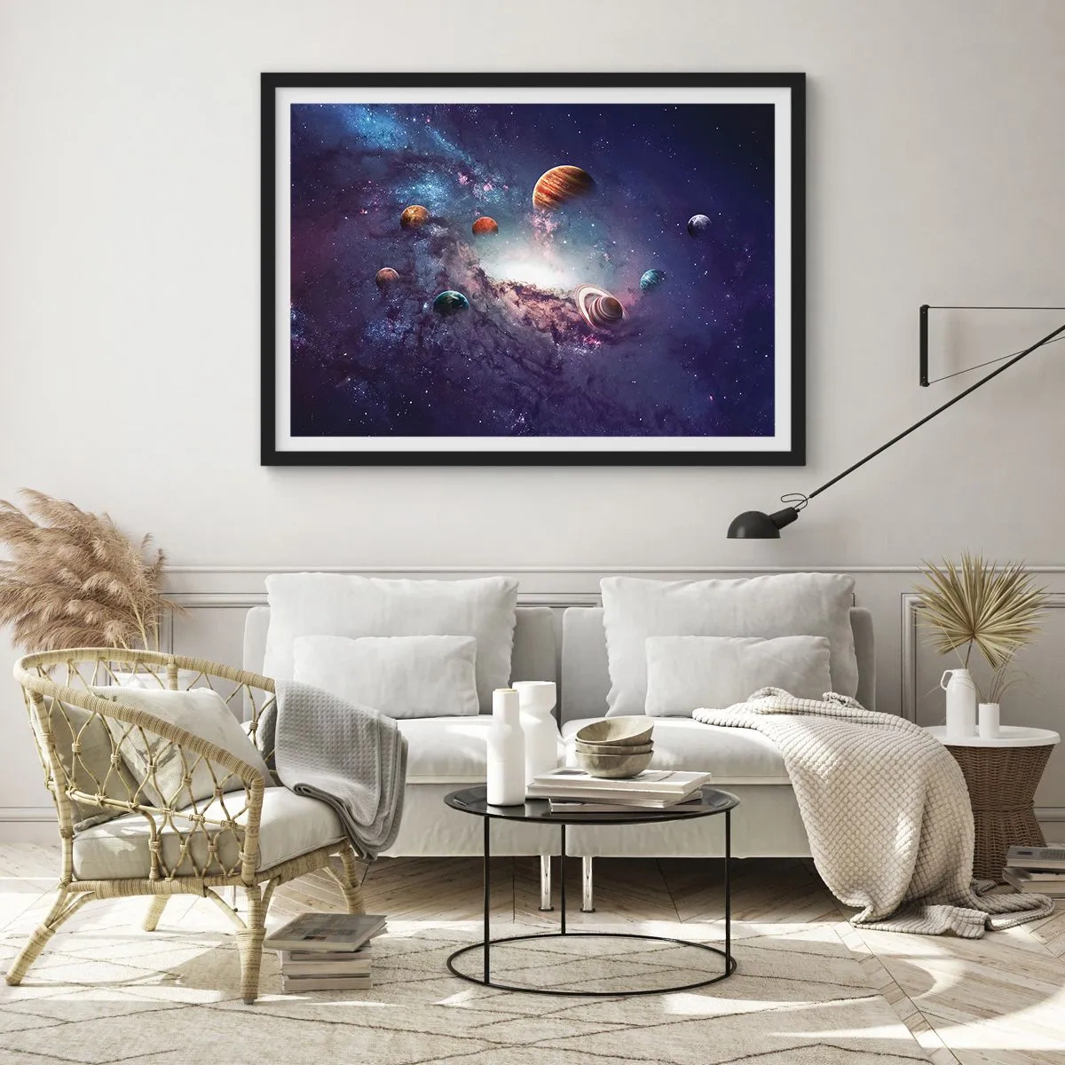 Poster in einem schwarzem Rahmen - Solar-Tanz-System - 40x30 cm