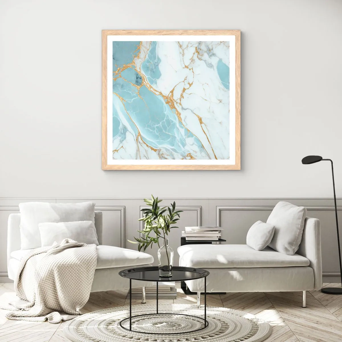 Poster in einem Rahmen aus heller Eiche - Reichtum des Steins - 40x40 cm