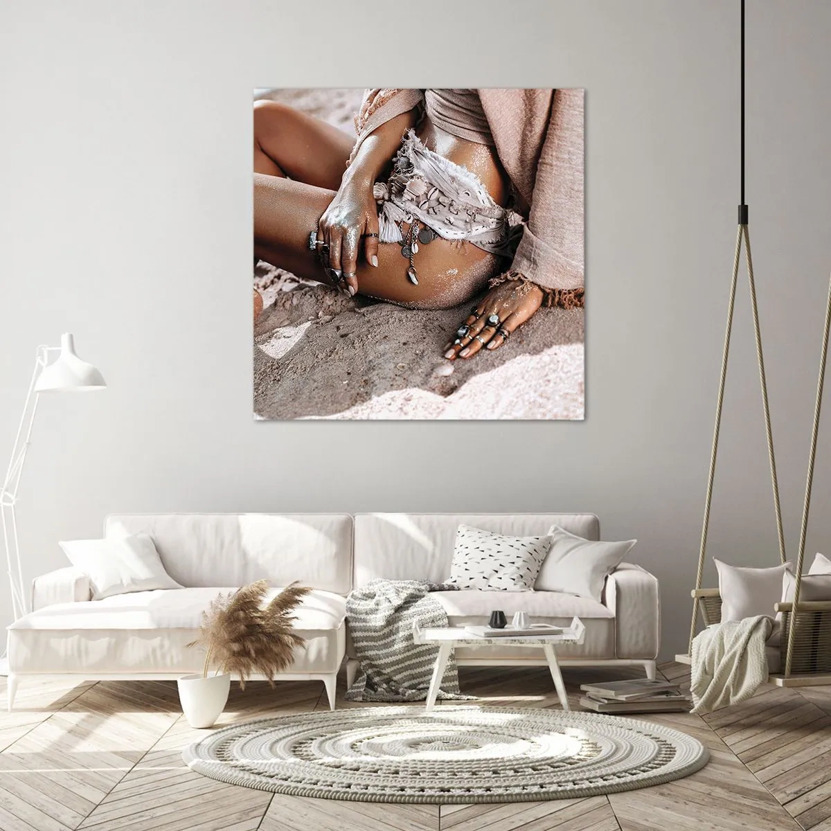 Bild auf Leinwand - Leinwandbild - Von den Wellen geworfen? - 40x40 cm