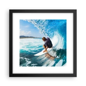 Poster in einem schwarzem Rahmen - Tanzen mit den Wellen - 30x30 cm