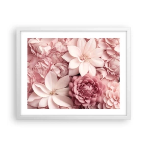 Poster in einem weißen Rahmen - In rosa Blütenblättern - 50x40 cm