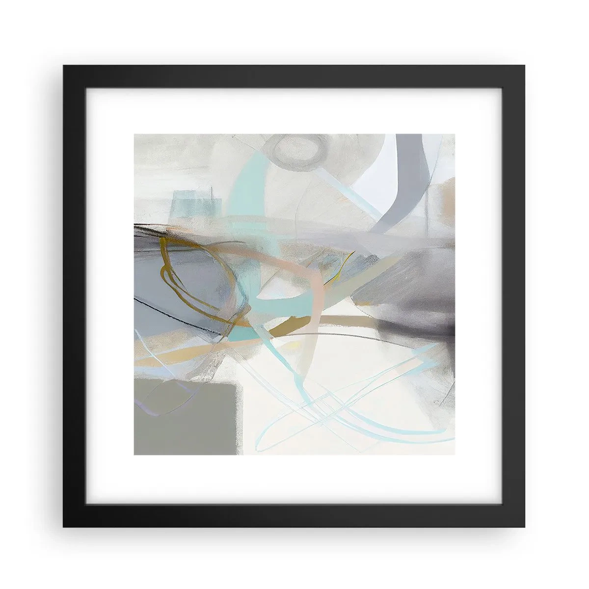 Poster in einem schwarzem Rahmen - Neblige Abstraktion - 30x30 cm