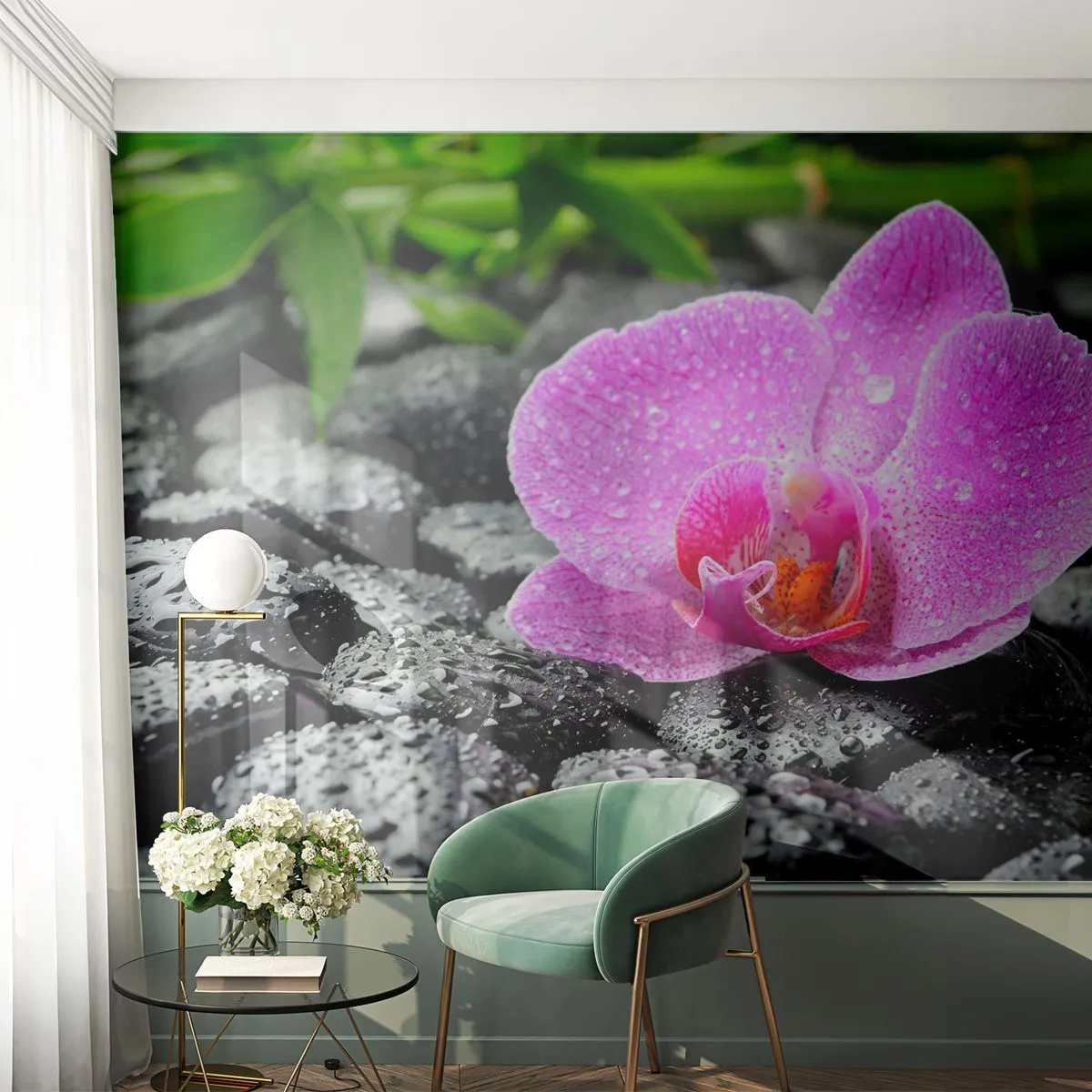 Fototapete Premium Sand - Wie ein offenes Herz - Blumen, Orchidee, Orchidee - 400x280 cm