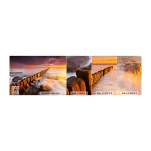 Fototapetenmuster Standard Eco - Die Sanftheit der Wellen - Landschaft, Sonnenuntergang, Ostsee - 100x30 cm