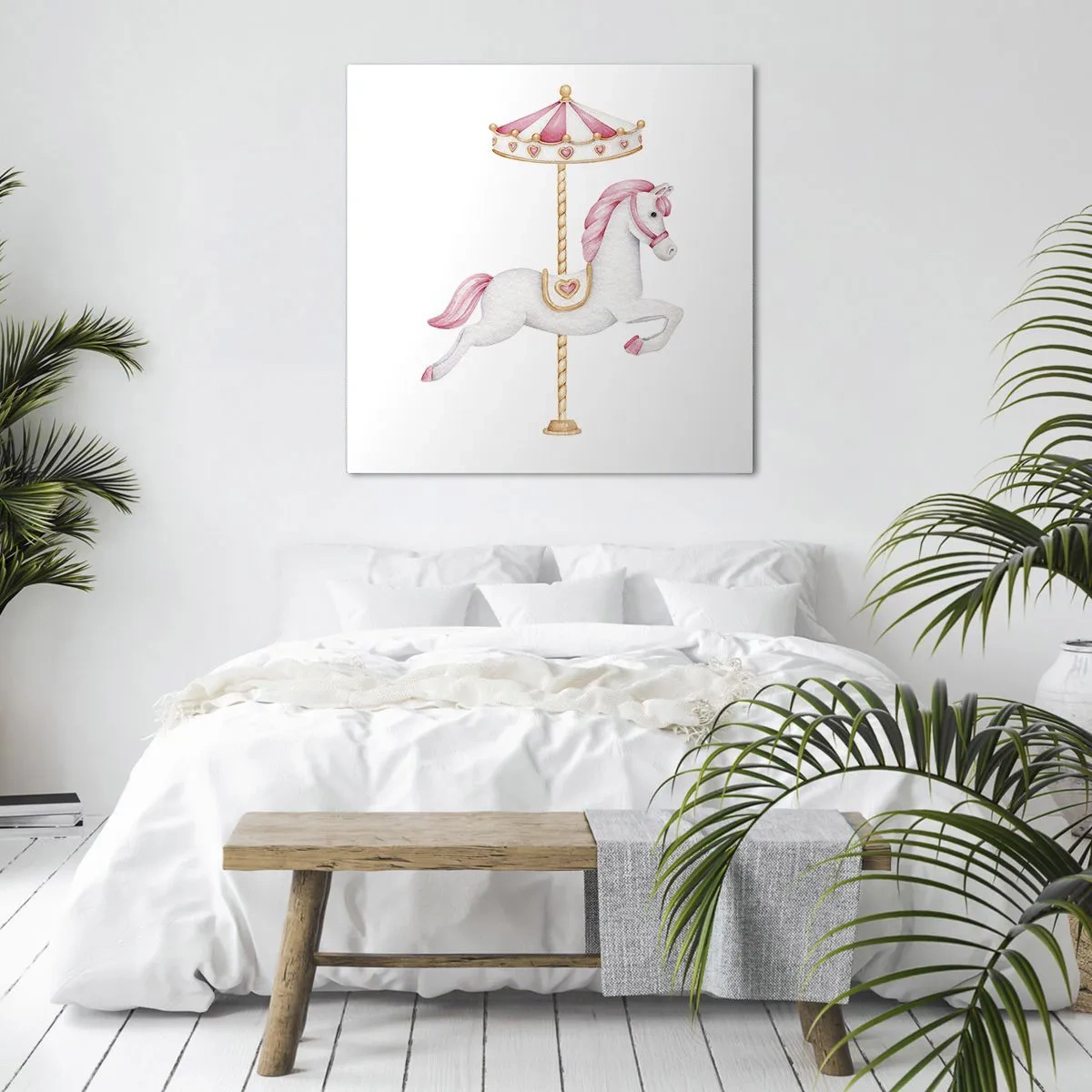 Bild auf Leinwand - Leinwandbild - Er legte los - 70x70 cm