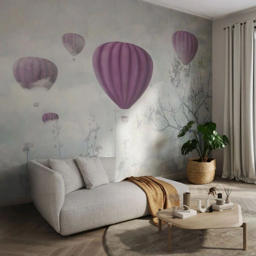 Selbstklebende Fototapete Deluxe Sticker - Wie Schiffe am Himmel - Abstraktion, Ballonfahrt, Grafik - 200x140 cm