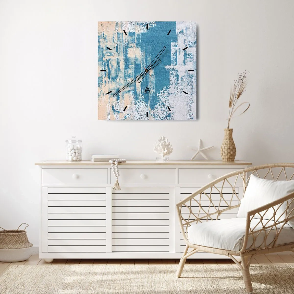 Wanduhr - Glasuhr - Durch einen Eiszapfen - 40x40 cm