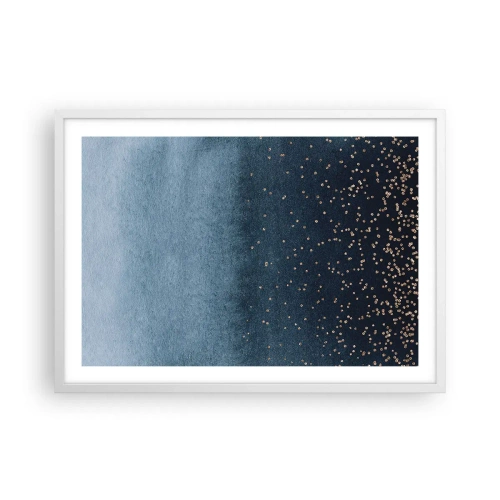 Poster in einem weißen Rahmen - Komposition - blaue Phasen - 70x50 cm