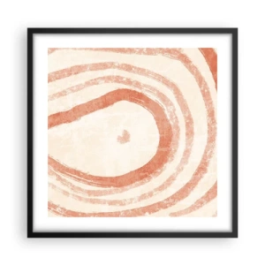 Poster in einem schwarzem Rahmen - Korallenkreise – Komposition - 50x50 cm