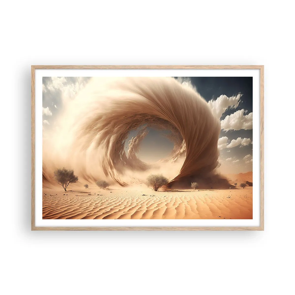 Poster in einem Rahmen aus heller Eiche - Geöffnetes Portal - 100x70 cm