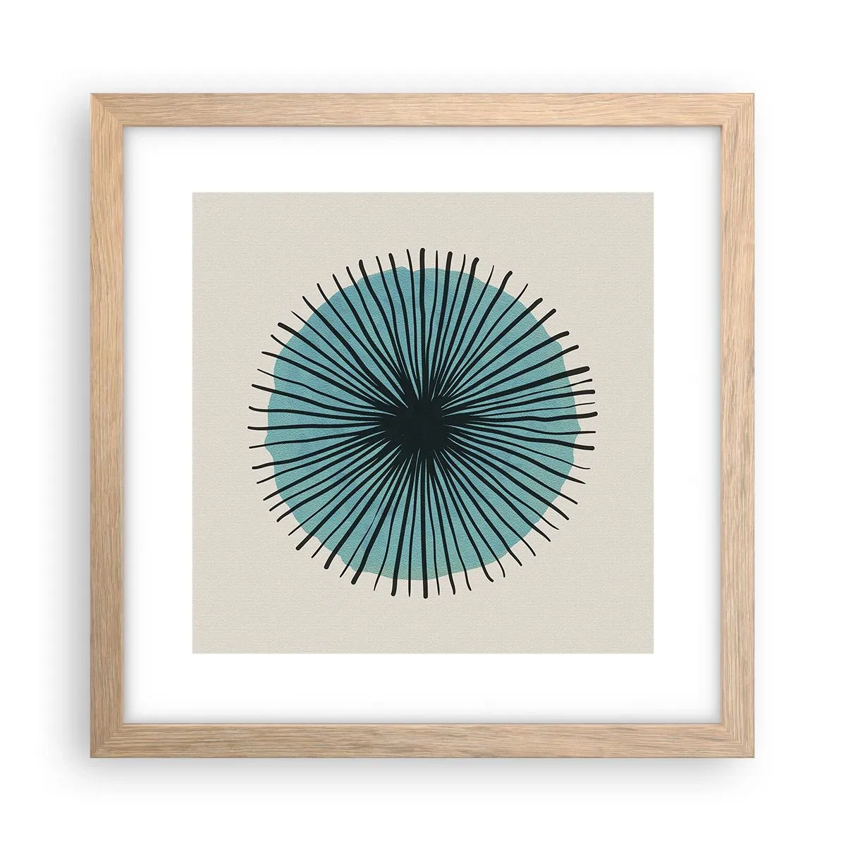 Poster in einem Rahmen aus heller Eiche - Strahlend im Blau - 30x30 cm