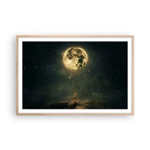 Poster in einem Rahmen aus heller Eiche - Der Mann, der den Mond gestohlen hat - 91x61 cm
