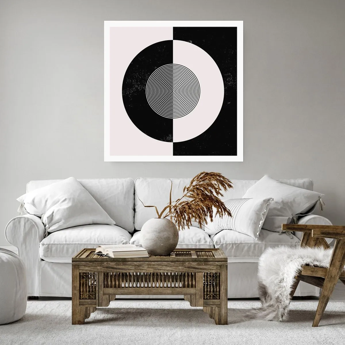 Poster - Harmonie in Schwarz und Weiß - 60x60 cm