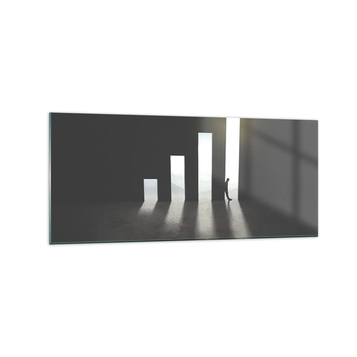 Glasbild - Bild auf glas - Symbolisches Wachstum in Form von lichtdurchfluteten Passagen - 120x50cm - Erfolg –
