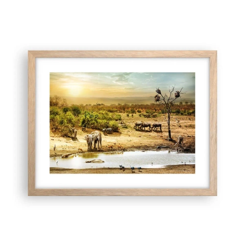 Poster in einem Rahmen aus heller Eiche - Ein Fluss floss aus Eden ... - 40x30 cm