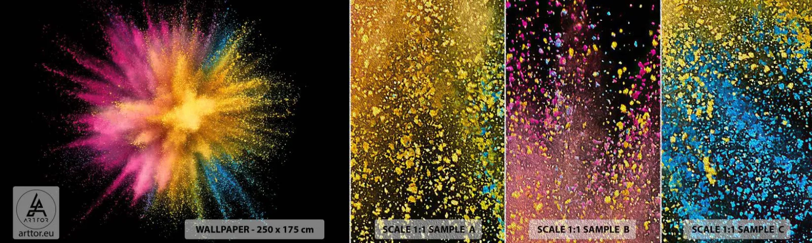 Fototapeten Muster Premium Sand - Die Geburt der Farben - Abstraktion, Stück, Fantasie - 100x30 cm