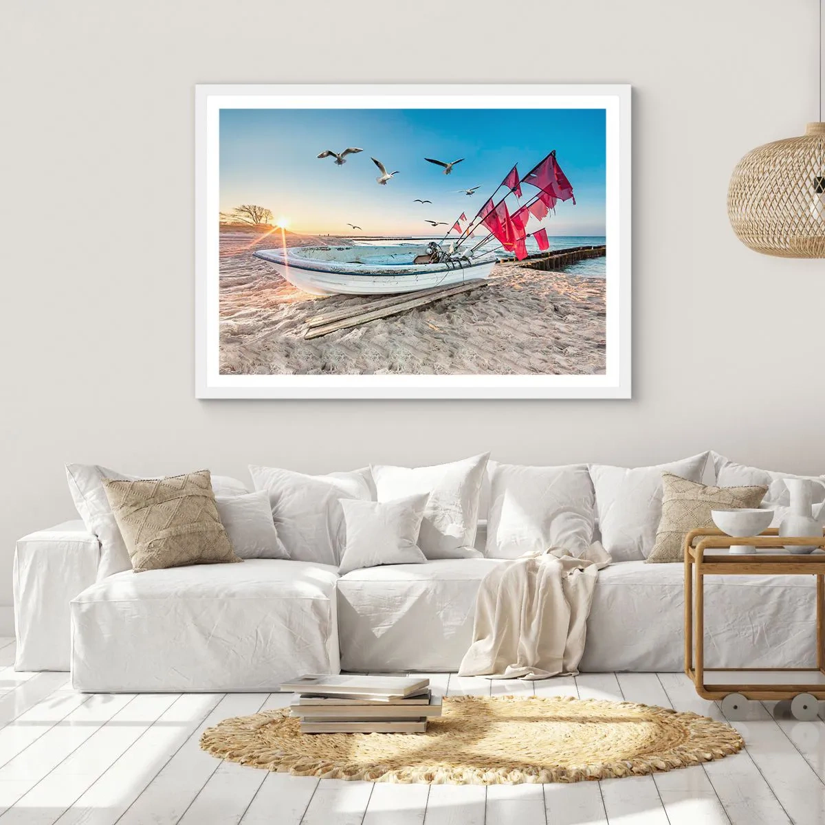 Poster in einem weißen Rahmen - Wohlverdiente Ruhe - 100x70 cm