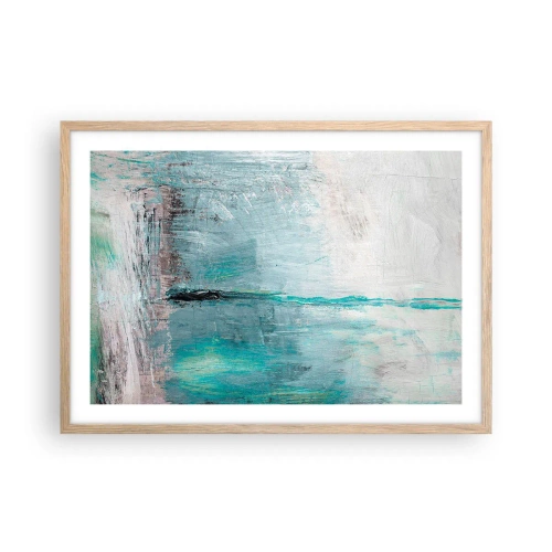 Poster in einem Rahmen aus heller Eiche - Horizontal in Blau - 70x50 cm