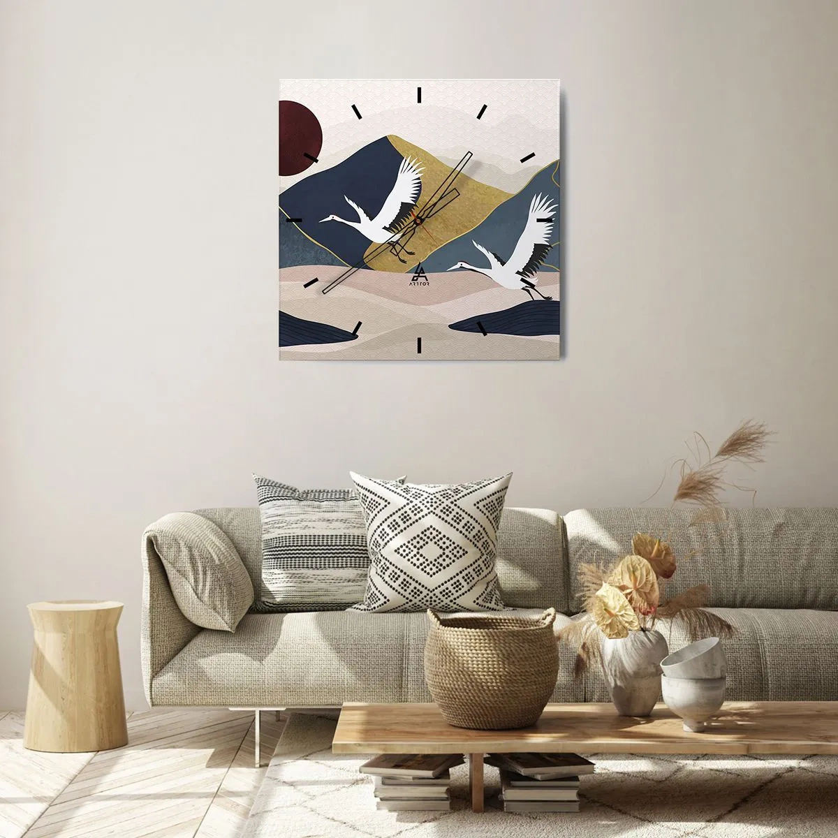 Wanduhr - Glasuhr - Es ist wieder ein Tag VERFLOGEN - 30x30 cm