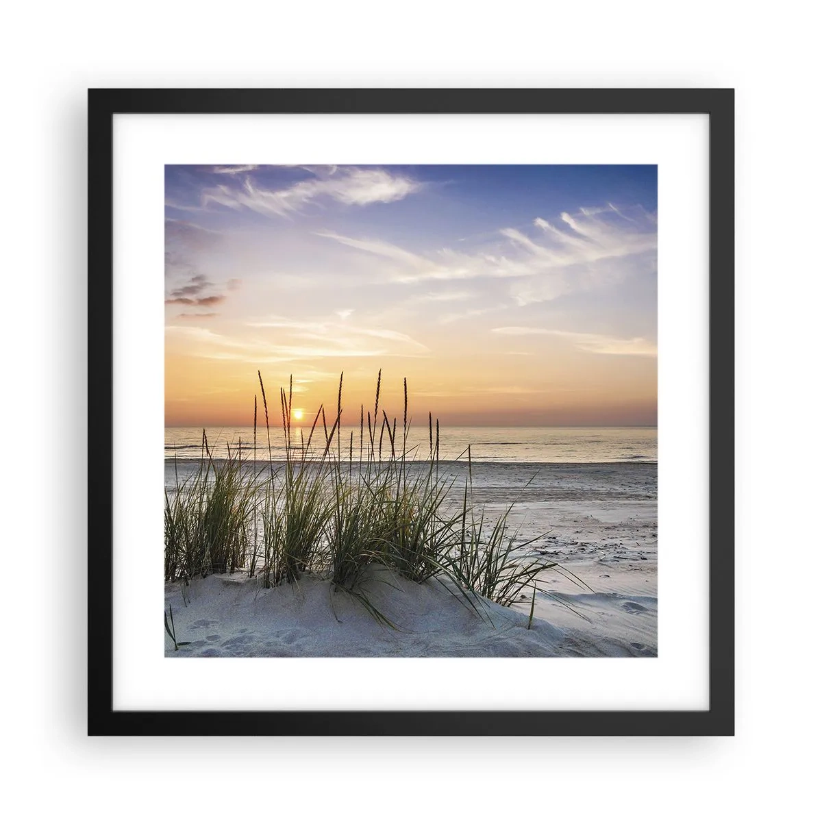 Poster in einem schwarzem Rahmen - Schau, denk, fühl - 40x40 cm