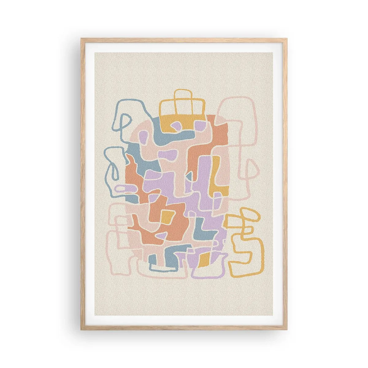 Poster in einem Rahmen aus heller Eiche - Labyrinth – ein freudiges Abenteuer - 70x100 cm
