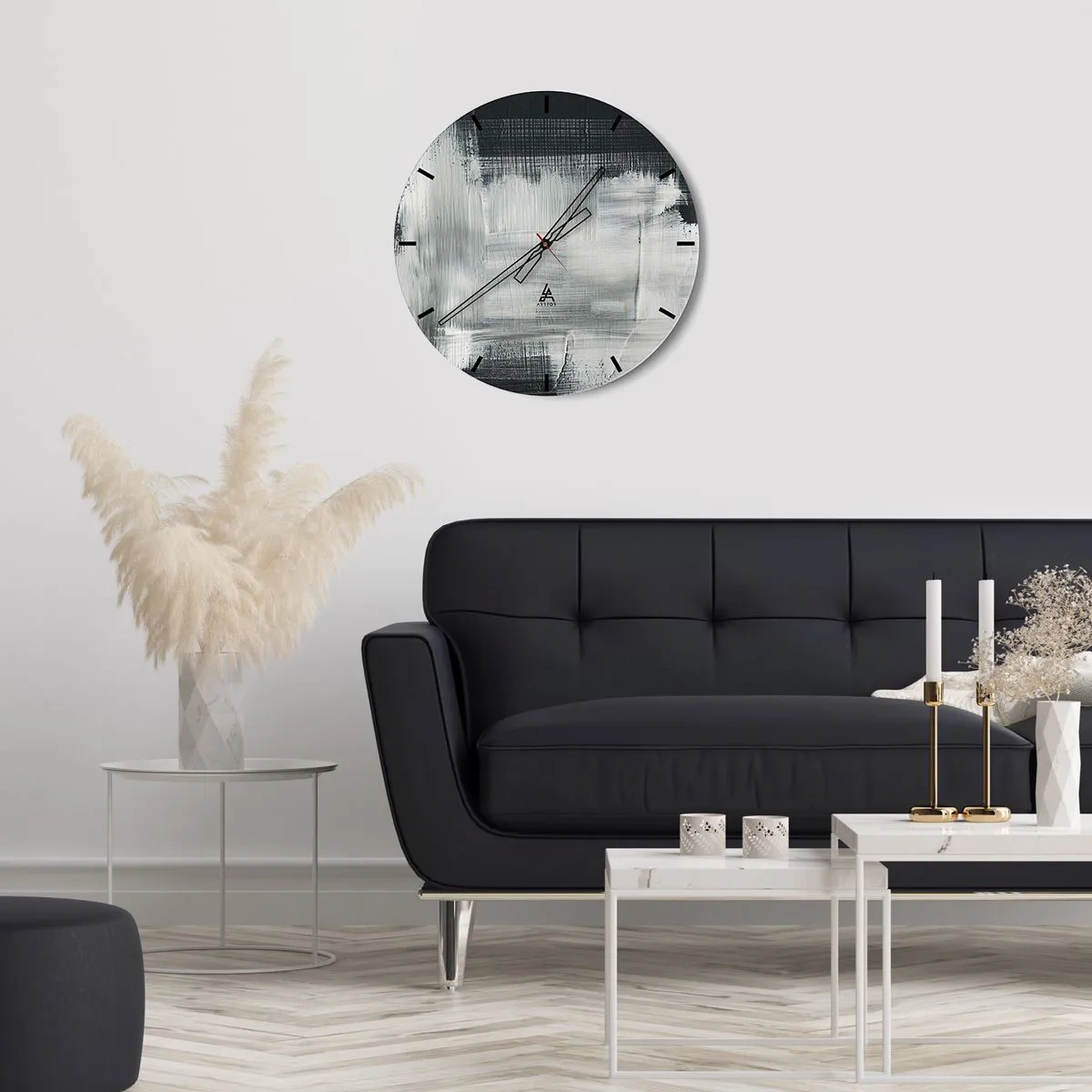 Wanduhr - Glasuhr - Vertikal und horizontal gewebt - 40x40 cm