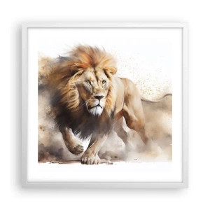 Poster in einem weißen Rahmen - Der König zog um - 50x50 cm