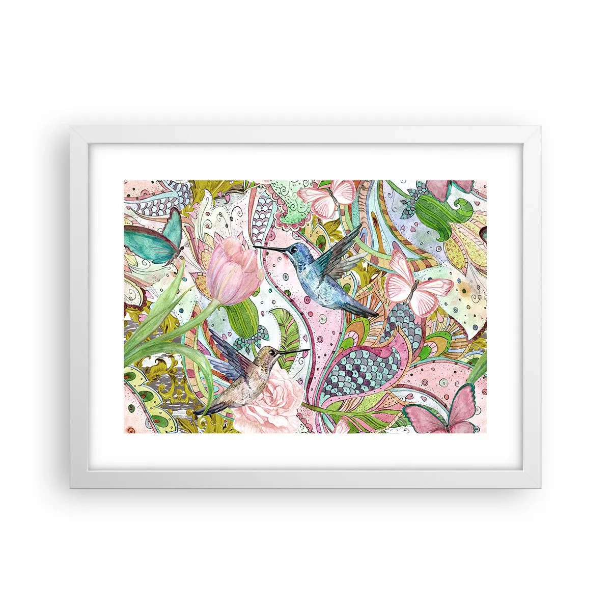 Poster in einem weißen Rahmen - Verstrickt in Weinreben - 40x30 cm