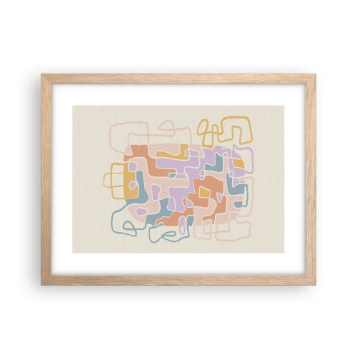 Poster in einem Rahmen aus heller Eiche - Labyrinth – ein freudiges Abenteuer - 40x30 cm