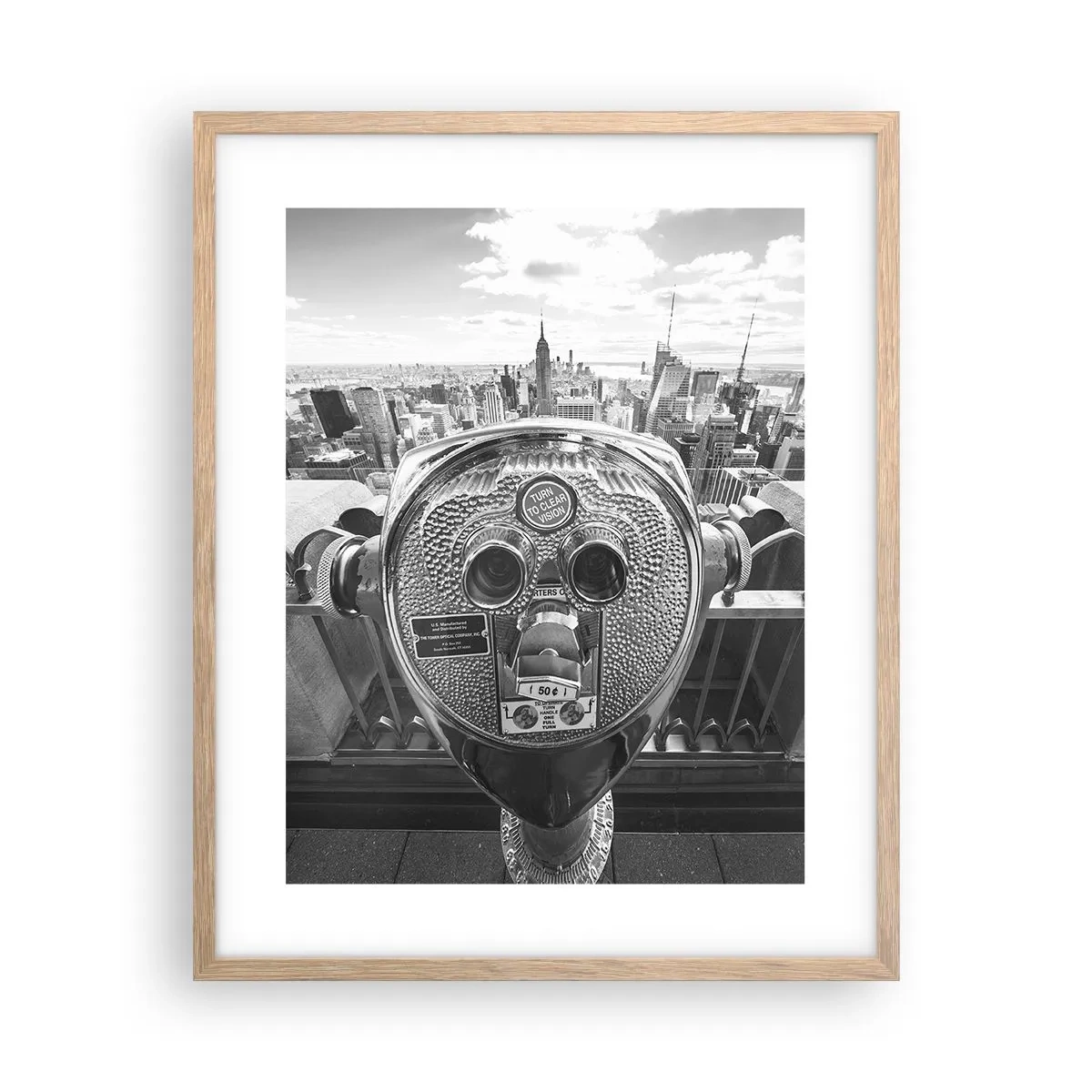 Poster in einem Rahmen aus heller Eiche - Stadt über den Städten - 40x50 cm