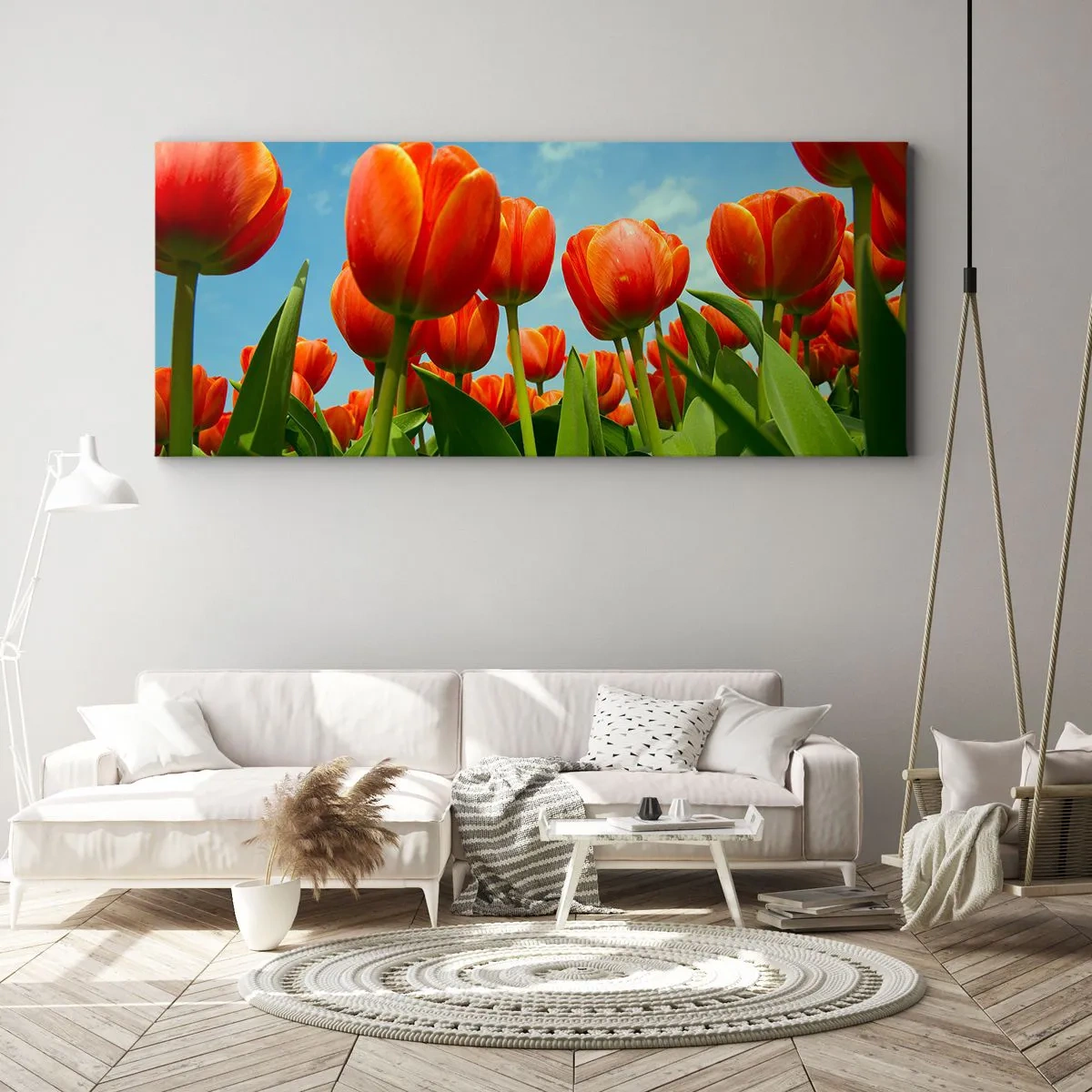 Bild auf Leinwand - Leinwandbild - Außer dem blauen Himmel brauchen sie nichts in ihrem Leben - 100x40 cm