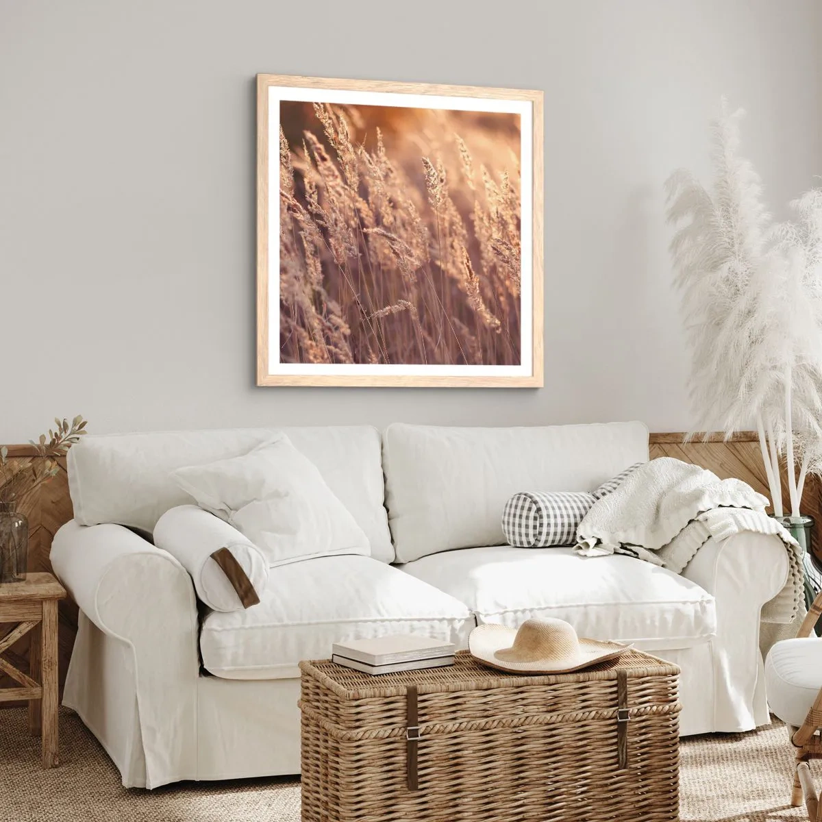 Poster in einem Rahmen aus heller Eiche - Bereit, den Herbst willkommen zu heißen - 60x60 cm