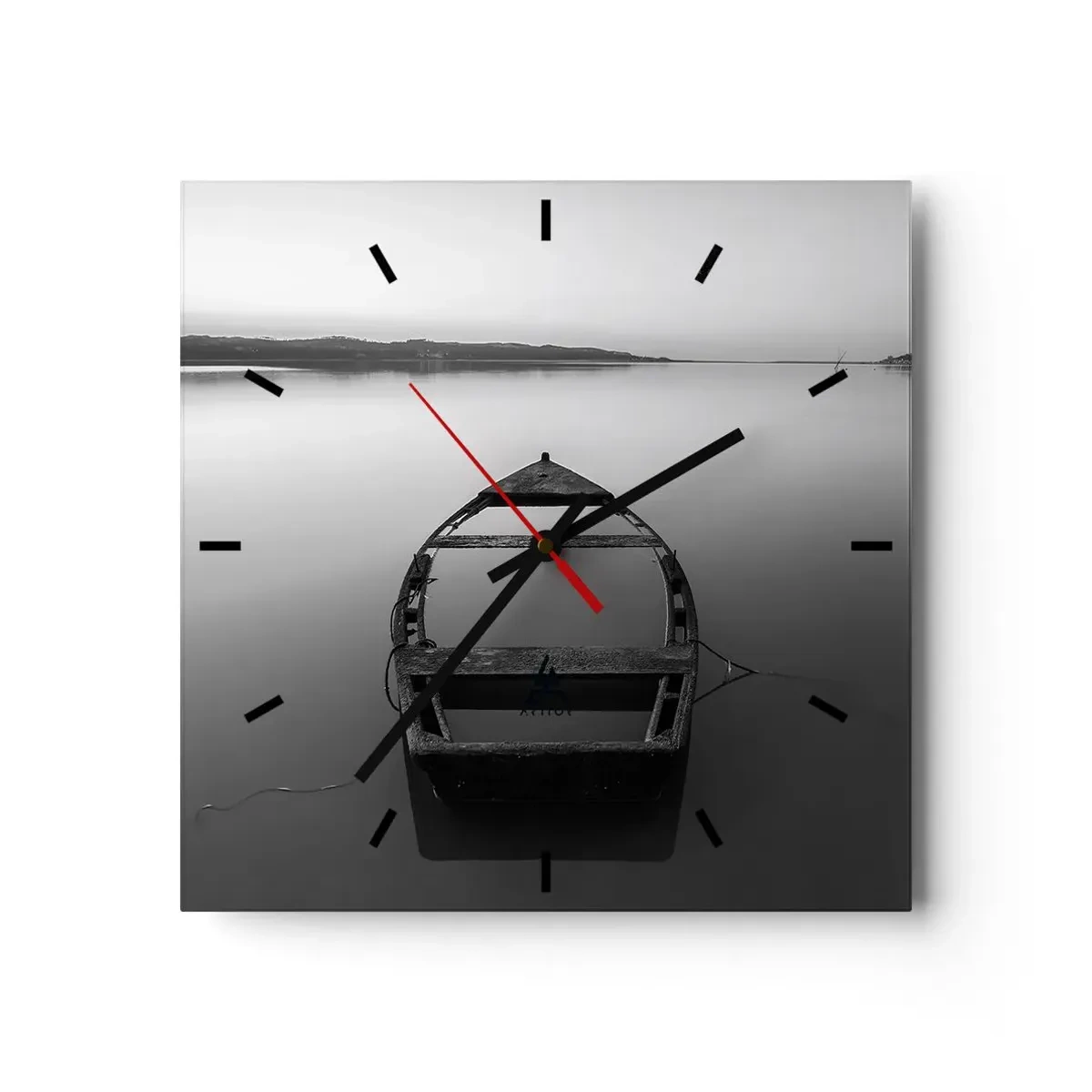 Wanduhr - Glasuhr - Sehnsucht und Melancholie - 40x40 cm