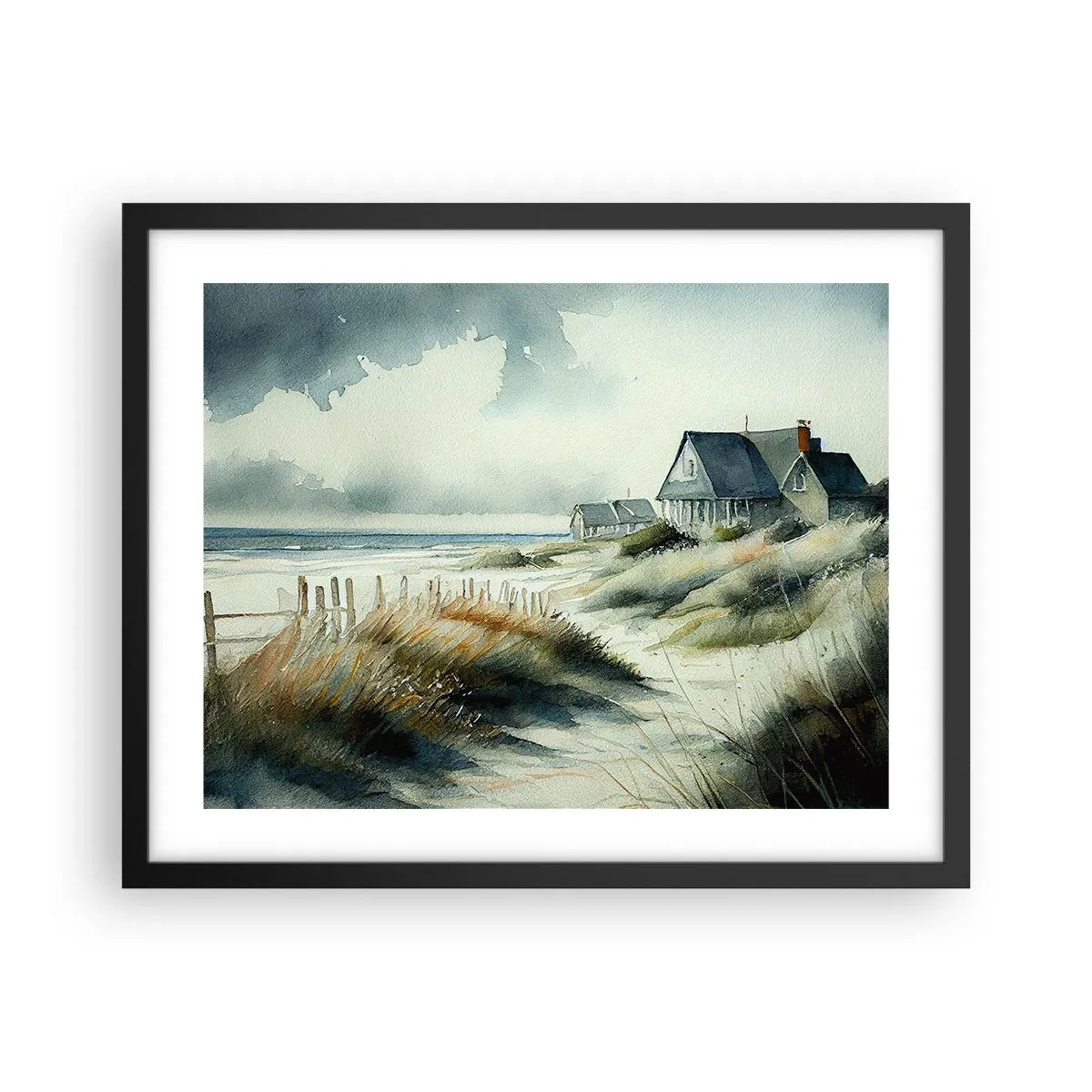 Poster in einem schwarzem Rahmen - Abseits vom Trubel - 50x40 cm