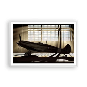 Poster in einem weißen Rahmen - Die Ruhe eines Kriegers - 91x61 cm