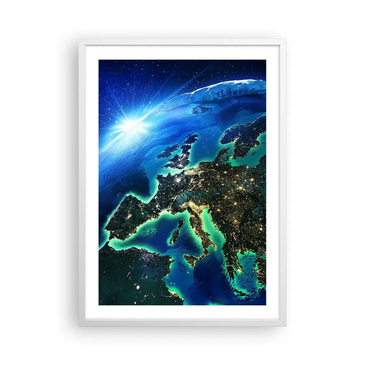 Poster in einem weißen Rahmen - Funkelndes Europa - 50x70 cm