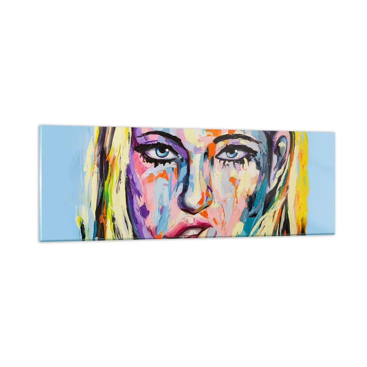 Glasbild - Bild auf glas - Schau ihr direkt in die Augen - 90x30 cm