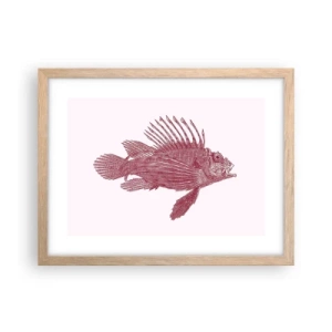 Poster in einem Rahmen aus heller Eiche - Bewohner exotischer Gewässer - 40x30 cm