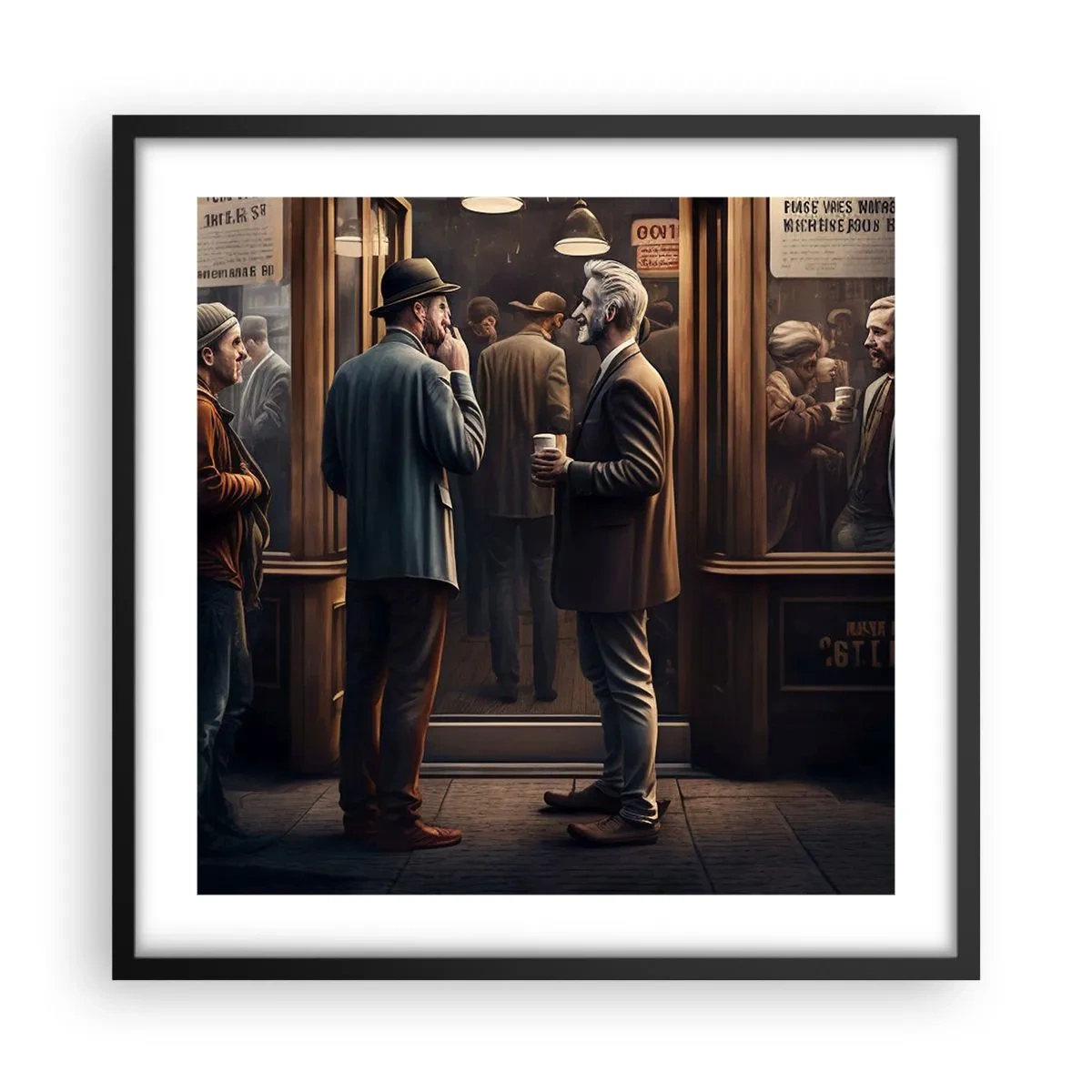 Poster in einem schwarzem Rahmen - Gute Zeit des Tages - 50x50 cm